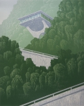 Wieland Payer, Anwesen, 2008, woodcut, 16 colours, 110 x 80 cm, 8er Auflage