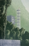 Wieland Payer, Rampe, 2008, woodcut, 18 colours, 115 x 75 cm. 10er Auflage