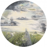 Wieland Payer, Sender, 2012, pastel and charcoal, d = 140 cm