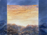 Sunset-Display-2022-Pastell-und-Aquarell-auf-grundiertem-MDF-35-x-45-cm