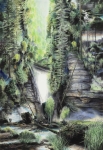 Waldschlucht-2012-pastel-and-charcoal-on-paper-on-Balsa-MDF-205-x140cm-
