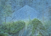 Blaue-Stunde-2013-Pastell-und-Kohle-auf-Papier-auf-MDF-50-x-70-cm