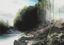 Copse-II-2013-pastel-on-paper-on-balsa-MDF-70-x100cm