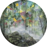 Payer, Wieland: Plain forest; 2015, Pastell auf MDF, Durchmesser: 1190 mm,   Foto: Herbert Boswank