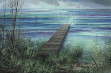 Payer, Wieland: Lago;   2015, Pastell und Kohle auf MDF,  1000 x 1500 mm,     Foto: Herbert Boswank