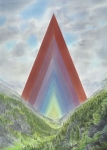 Payer, Wieland: Tor;  2015, Pastell und Kohle auf MDF, 700 x 500 mm,      Foto: Herbert Boswank