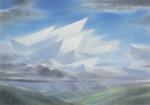Payer, Wieland:  EISMEER; 2016, Pastell und Kohle auf MDF, 350 x 500 mm,    Foto: Herbert Boswank