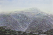 Payer, Wieland: Nebelmorgen;  2017, Pastell und Kohle auf grundiertem MDF, 80 x 120 cm      Foto: Herbert Boswank