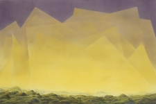 Payer, Wieland: Kristallberg;  2017, Pastell und Kohle auf grundiertem MDF, 80 x 120 cm      Foto: Herbert Boswank