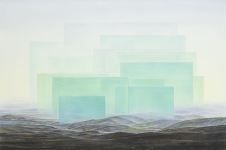 Payer, Wieland: Scheiben;  2017, Pastell und Kohle auf grundiertem MDF, 80 x 120 cm      Foto: Herbert Boswank