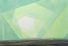 Payer, Wieland:  MYRDALSSANDUR; 2018, Pastell auf grundierter MDF, 80 x 120 cm    Foto: Herbert Boswank