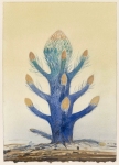 Payer, Wieland:  Marsianer I; 2021, Pastell und Aquarell auf Fabriano Bütten, 34 x 24 cm     Foto: Herbert Boswank