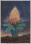 Payer, Wieland:  Marsianer X; 2021,  Pastell und Aquarell auf Fabriano Bütten, 34 x 24 cm       Foto: Herbert Boswank