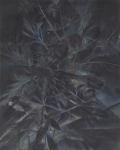 Payer, Wieland: Nocturno;   2021, Pastell, Aquarell und Kohle auf grundiertem MDF,  40 x 32 cm      Foto: Herbert Boswank