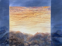 Sunset-Display-2022-Pastell-und-Aquarell-auf-grundiertem-MDF-35-x-45-cm