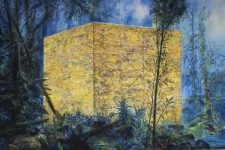 Satellit-2024-Pastell-Kohle-Aquarell-und-Tusche-auf-grundiertem-MDF-100x150cm