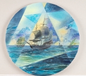 Backhuysen-II-2025-Pastell-Aquarell-Bleistift-und-Kohle-auf-LeinwandD.-40cm