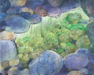 Puddle-2025-Pastell-Aquarell-Bleistift-und-Kohle-auf-Leinwand-60x80cm