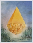 Payer, Wieland: Quest 10; 2025, Pastell, Aquarell, Kohle und Bleistift auf Papier, 480 × 363 mm,     Foto: Herbert Boswank