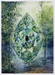 Payer, Wieland: Quest 7; 2025, Pastell, Aquarell, Kohle und Bleistift auf Papier,  480 × 350 mm,     Foto: Herbert Boswank